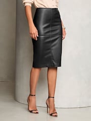 Lipsy Black Faux Leather Pencil Skirt - Image 1 of 1