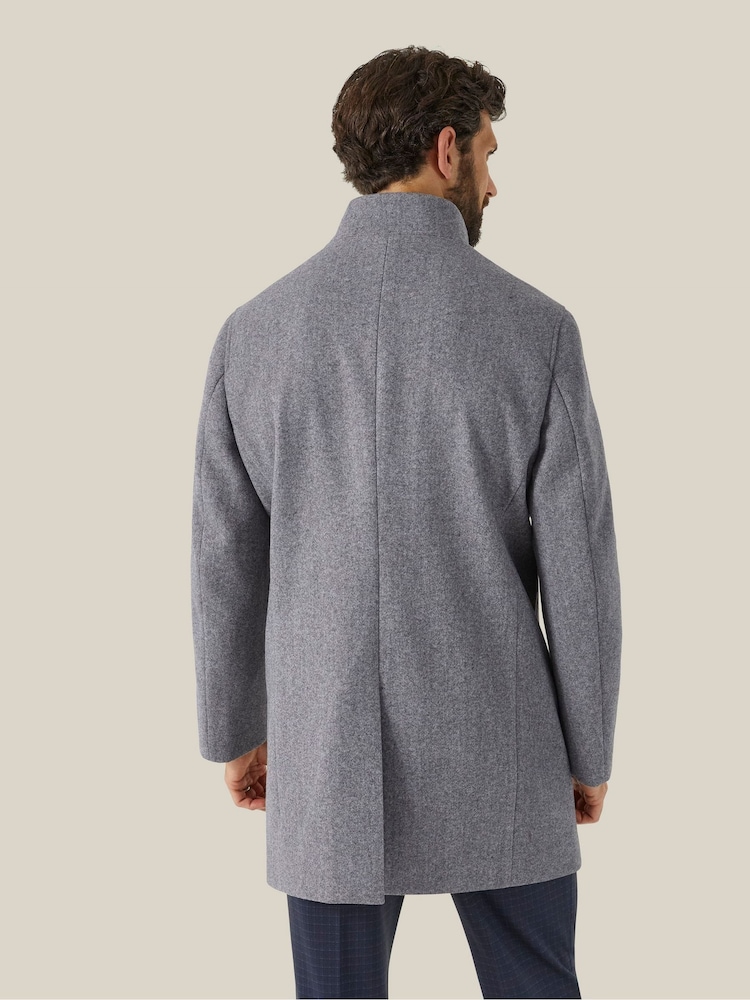 Skopes Grey Tailored Fit Faulkner Overcoat - Image 2 of 6