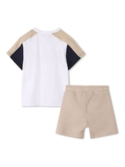 BOSS Natural Baby Logo Short Sleeve Top And Short Set - Image 2 of 6