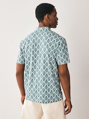 Dusky Stamp Pattern Regular Fit Short Sleeve Jersey Polo Shirts 3 Pack - Image 4 of 6