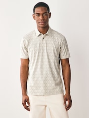 Dusky Stamp Pattern Regular Fit Short Sleeve Jersey Polo Shirts 3 Pack - Image 6 of 6
