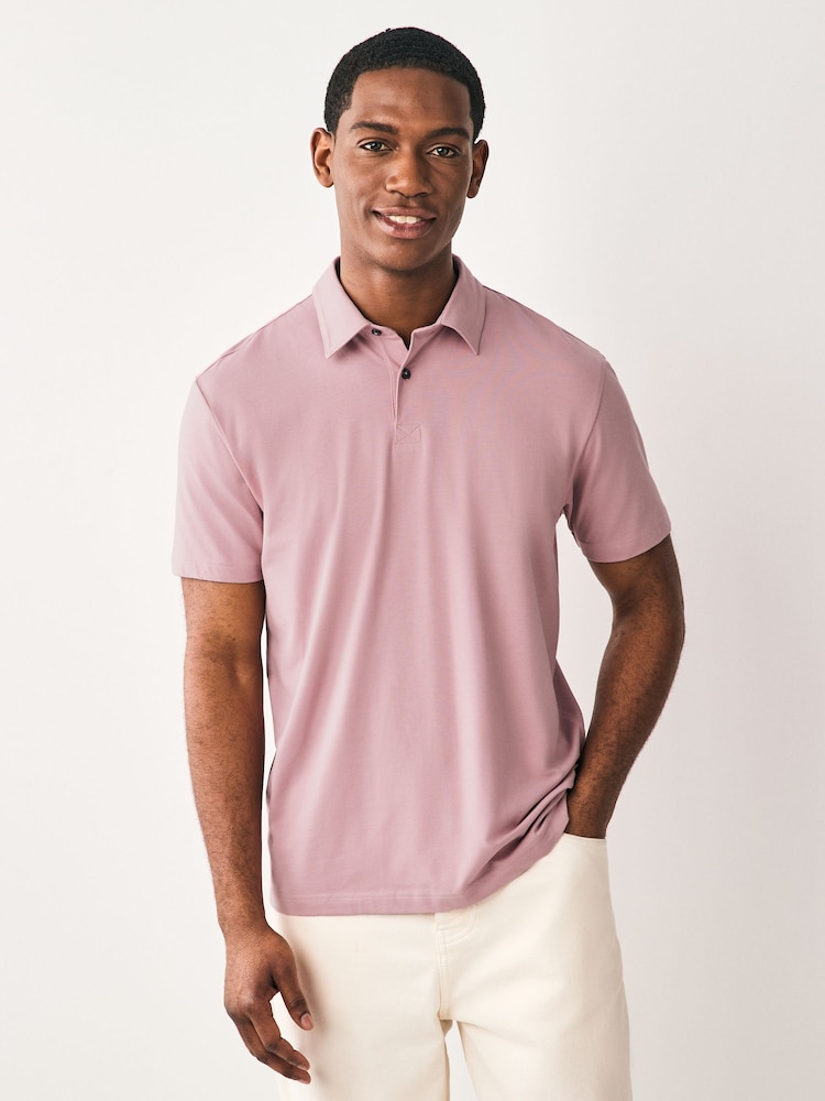 Dusky Stamp Pattern Regular Fit Short Sleeve Jersey Polo Shirts 3 Pack - Image 6 of 6