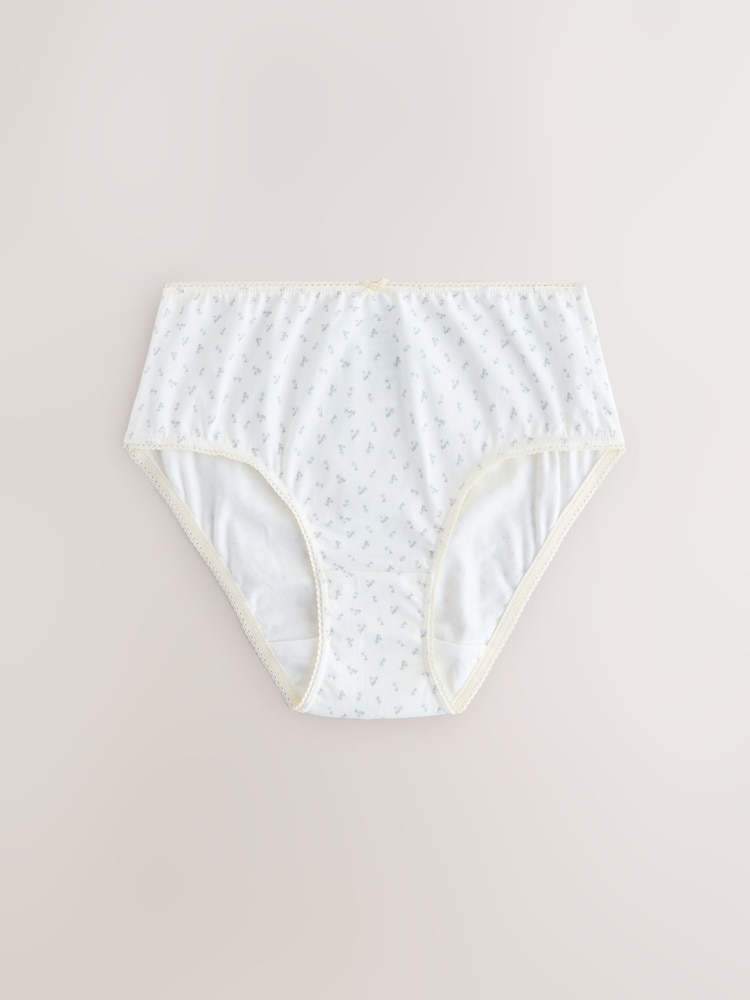 Ecru/Pink Ditsy Print Briefs 5 Pack (1.5-16yrs) - Image 2 of 9 Ecru/Pink Ditsy Print Briefs 5 Pack (1.5-16yrs) - Image 2 of 9