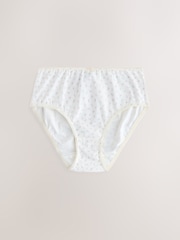 Ecru/Pink Ditsy Print Briefs 5 Pack (1.5-16yrs) - Image 5 of 9