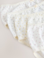Ecru/Pink Ditsy Print Briefs 5 Pack (1.5-16yrs) - Image 8 of 9