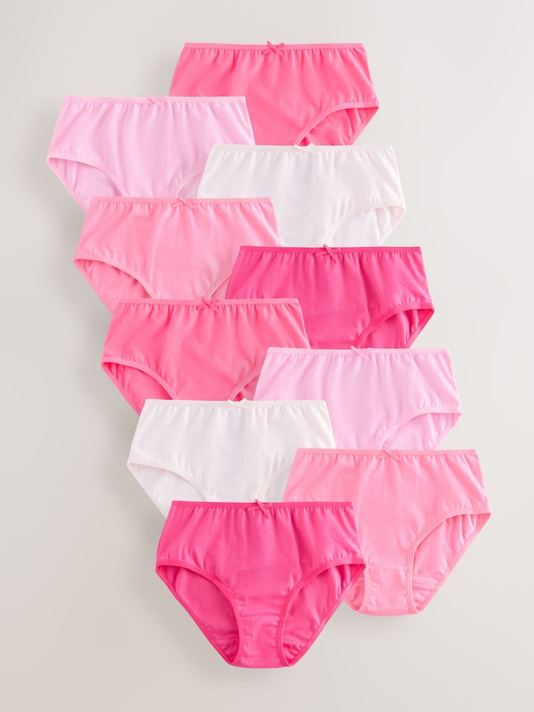 Pink Briefs 10 Pack (1.5-16yrs) - Image 1 of 14