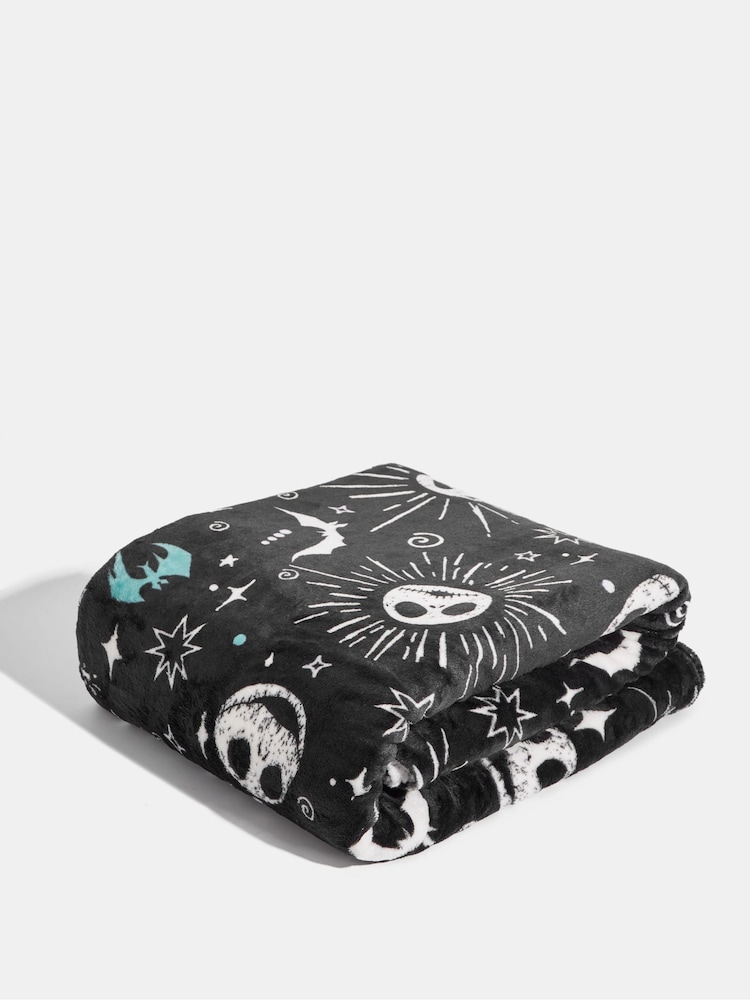 Skinnydip Black Disney Nightmare Before Christmas Blanket - Image 1 of 5