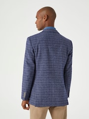 Skopes Blue Tailored Fit Checked Caring Suit Jacket - Image 2 of 7