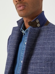 Skopes Blue Tailored Fit Checked Caring Suit Jacket - Image 3 of 7