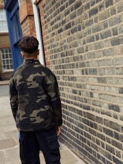 Khaki Camo Borg Fleece Camo Bomber Shacket (3-16yrs) - Image 3 of 7