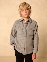 Grey Herringbone Brushed Shacket (3-16yrs) - Image 1 of 9
