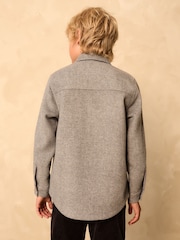 Grey Herringbone Brushed Shacket (3-16yrs) - Image 3 of 9