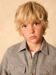Grey Herringbone Brushed Shacket (3-16yrs) - Image 4 of 9