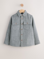 Grey Herringbone Brushed Shacket (3-16yrs) - Image 5 of 9