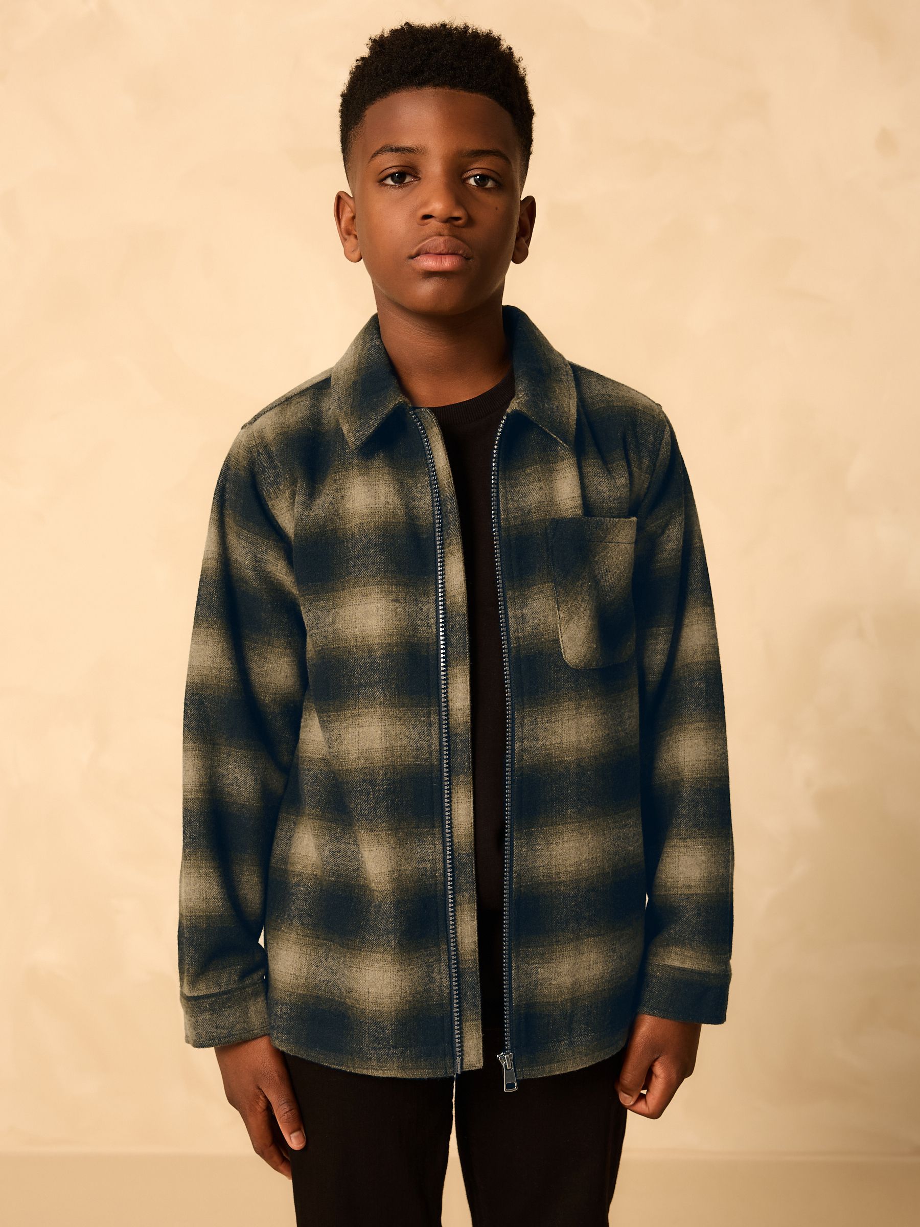 トップス efu FADE CHACK OVER SHIRT FADE CHECK OVER SHIRT