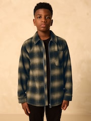 Neutral Check Zip Through Overshirt (3-16yrs) - Image 1 of 10