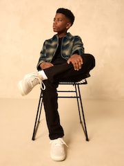 Neutral Check Zip Through Overshirt (3-16yrs) - Image 2 of 10