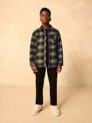 Neutral Check Zip Through Overshirt (3-16yrs) - Image 4 of 10