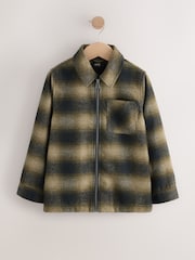 Neutral Check Zip Through Overshirt (3-16yrs) - Image 5 of 10