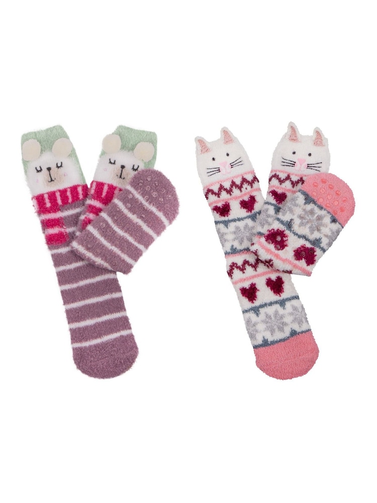Marrón - Totes Ladies Novelty Super Soft Winter Socks 2 Pair - Imagen 1 de 5 Marrón - Totes Ladies Novelty Super Soft Winter Socks 2 Pair - Imagen 1 de 5