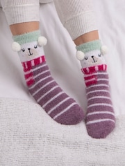 Totes Brown Ladies Novelty Super Soft Winter Socks 2 Pair - Image 3 of 5