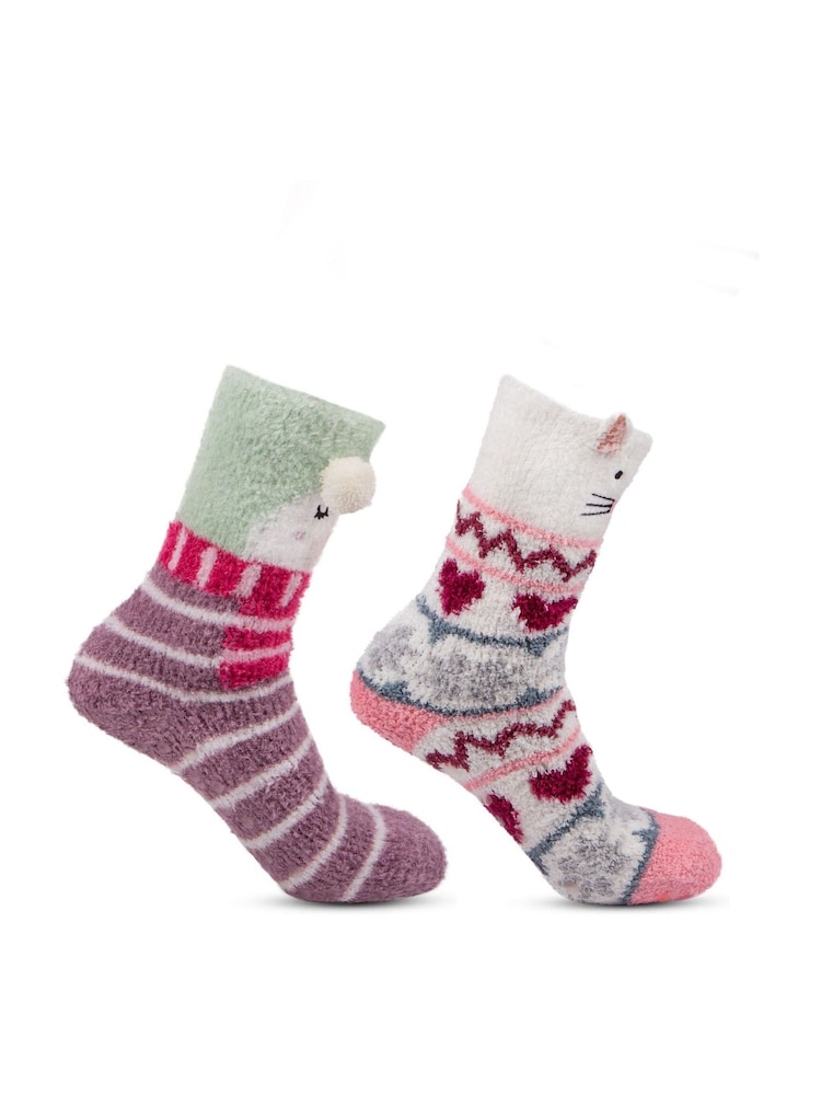 Marrón - Totes Ladies Novelty Super Soft Winter Socks 2 Pair - Imagen 5 de 5 Marrón - Totes Ladies Novelty Super Soft Winter Socks 2 Pair - Imagen 5 de 5