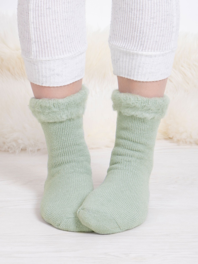 Totes Green Ladies Brushed Thermal Bed Socks - Image 1 of 1 Totes Green Ladies Brushed Thermal Bed Socks - Image 1 of 1