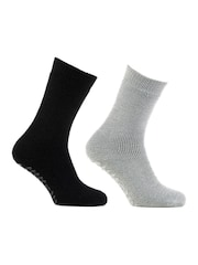 Totes Black Ladies Thermal Brushed Socks 2 Pair - Image 2 of 5