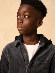 Charcoal Grey Corduroy Hooded Overshirt (3-16yrs) - Image 4 of 8