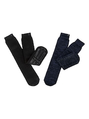 Totes Black Mens Thermal Brushed Socks 2 Pair - Image 1 of 5