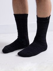 Totes Black Mens Thermal Brushed Socks 2 Pair - Image 4 of 5