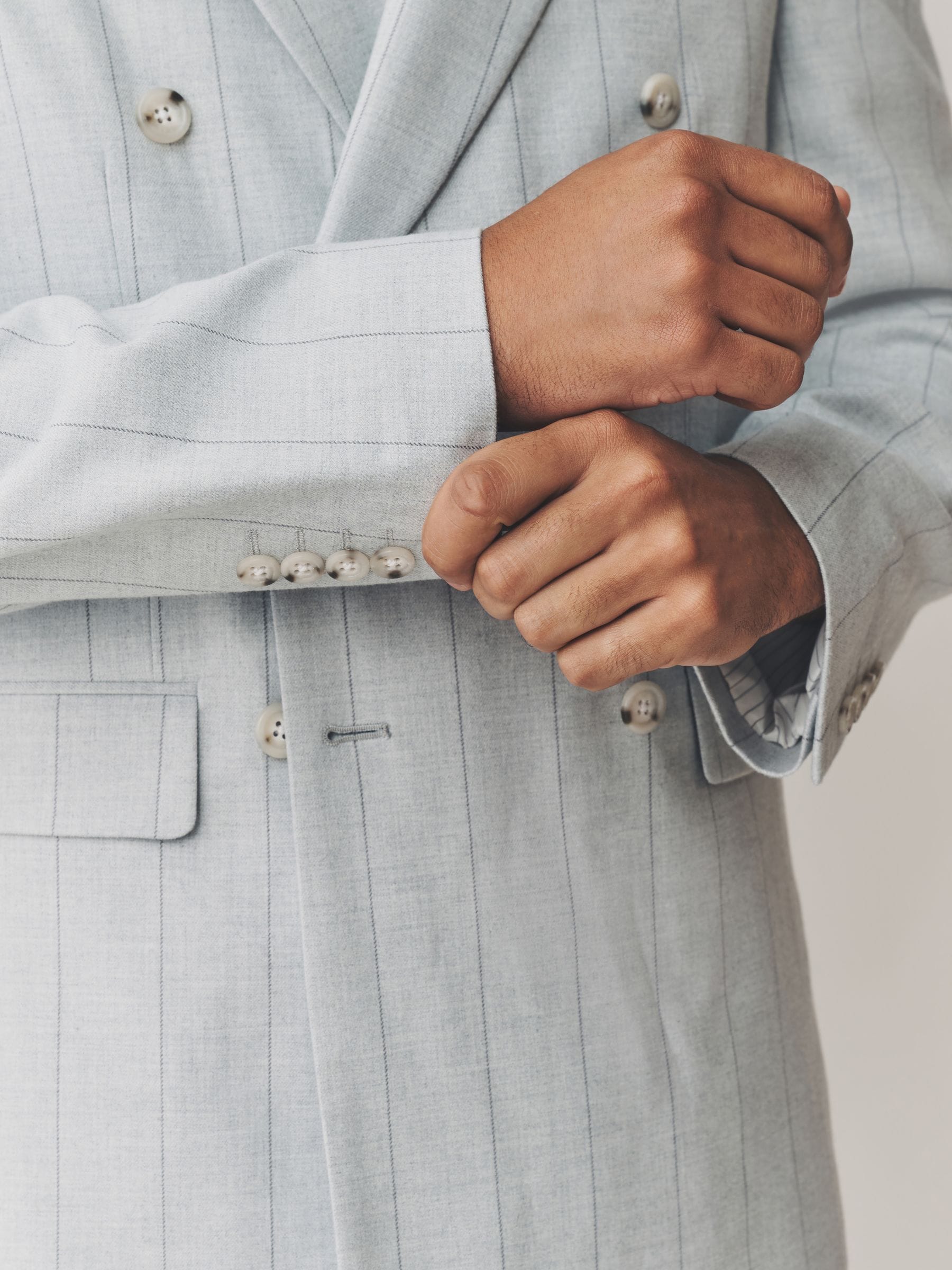 Buy Light Grey Double Breasted Wide Stripe Suit Jacket from Next USA