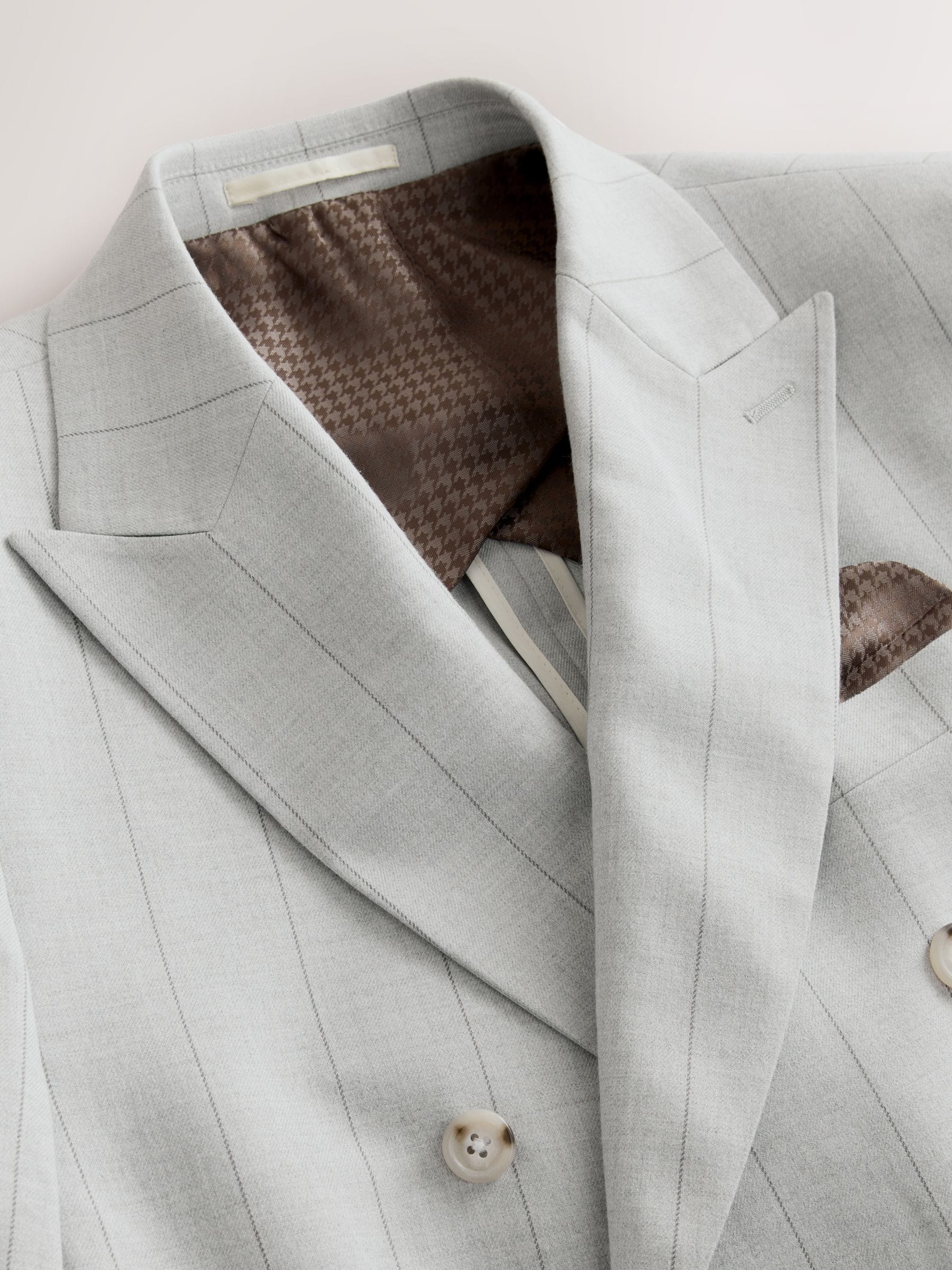Buy Light Grey Double Breasted Wide Stripe Suit Jacket from Next USA