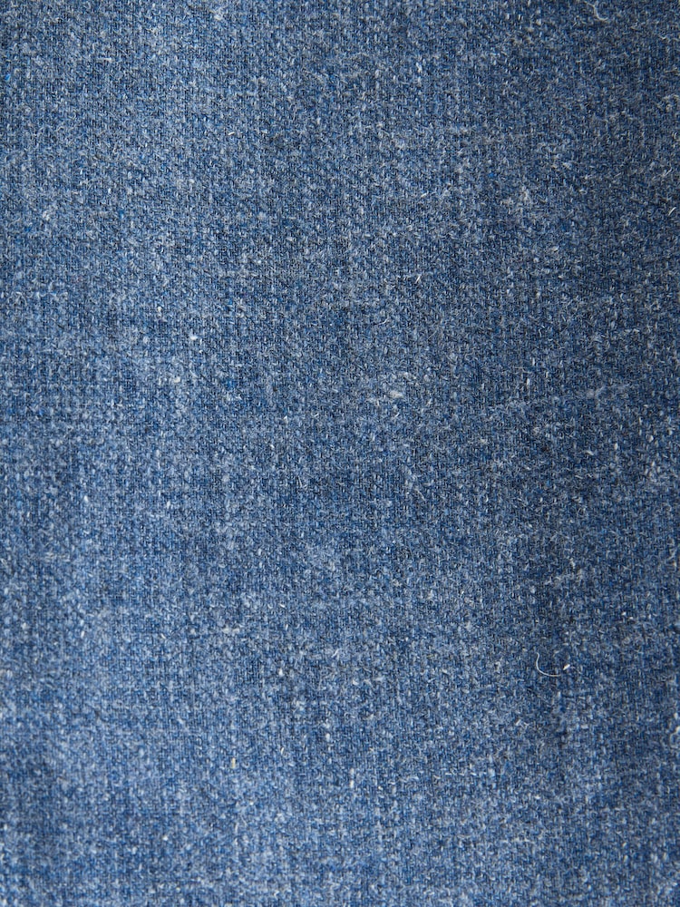 Blue Slim Fit Linen Blend Suit Trousers - Image 11 of 11