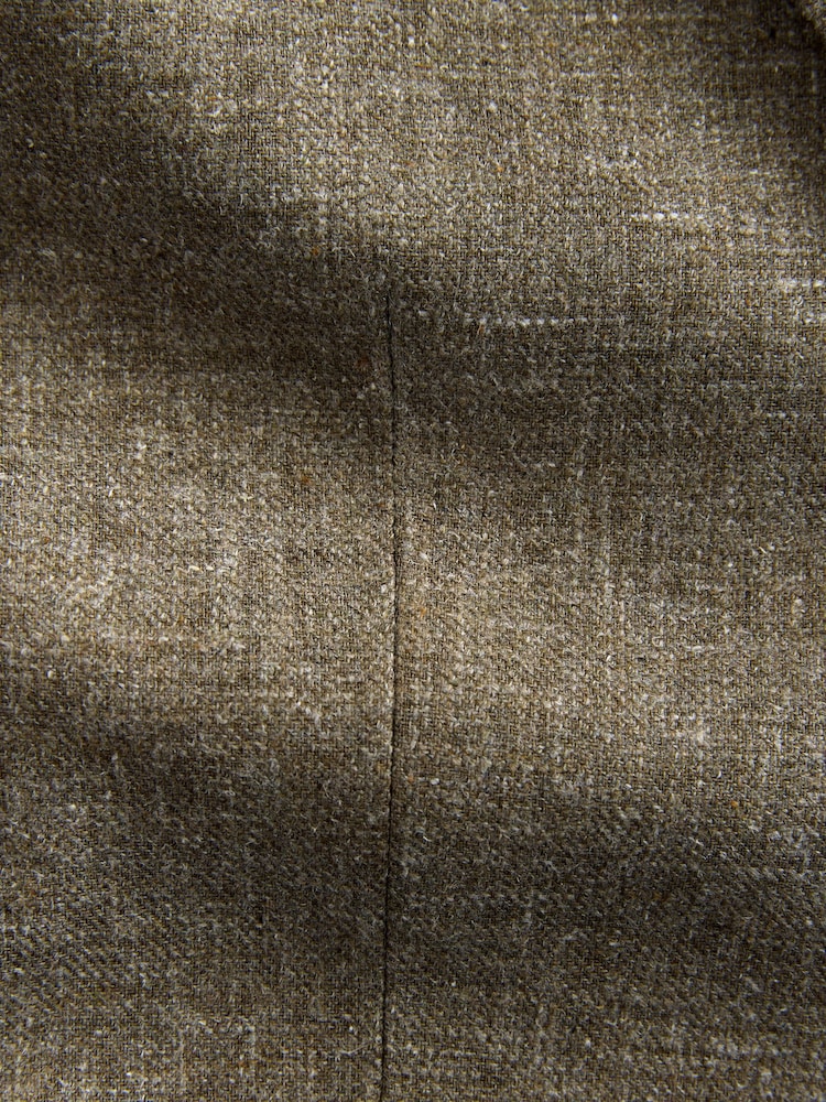 Green Slim Fit Linen Blend Suit Jacket - Image 10 of 10