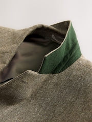 Green Slim Fit Linen Blend Suit Jacket - Image 7 of 10
