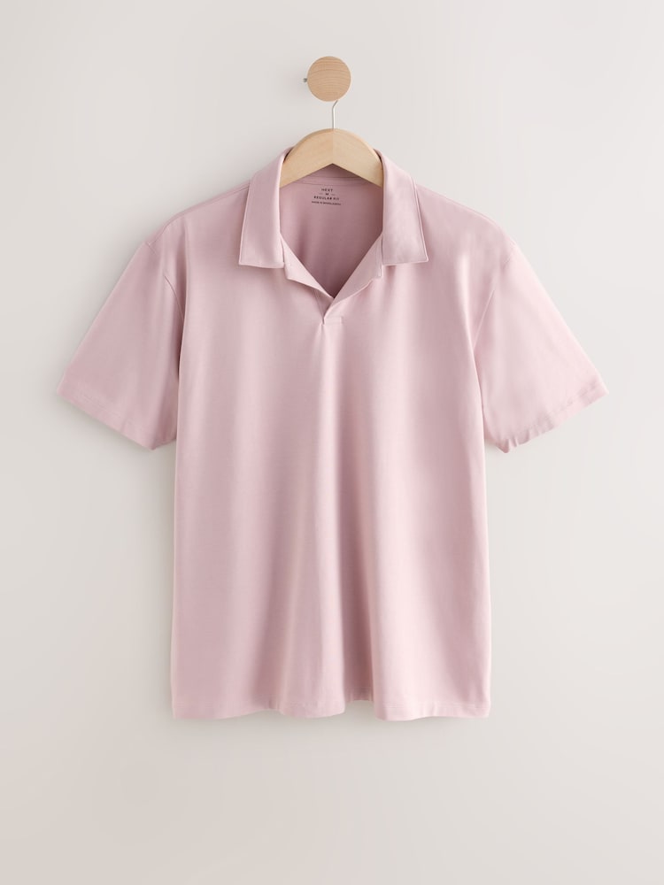 Pink / White / Blue Short Sleeve Cuban Collar Polo Shirts 3 Pack - Image 10 of 12