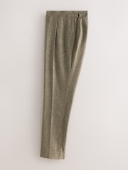 Green Slim Fit Linen Blend Suit Trousers - Image 6 of 10