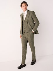 Green Linen Blend Suit Waistcoat - Image 3 of 8
