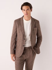Brick Slim Fit Linen Blend Suit Jacket - Image 1 of 10