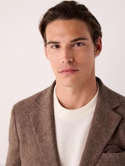 Brick Slim Fit Linen Blend Suit Jacket - Image 5 of 10