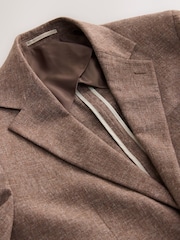 Brick Slim Fit Linen Blend Suit Jacket - Image 7 of 10