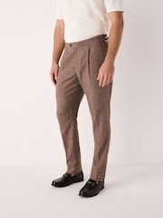 Brick Slim Fit Linen Blend Suit Trousers - Image 1 of 11