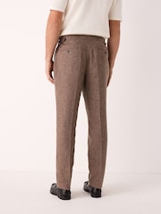 Brick Slim Fit Linen Blend Suit Trousers - Image 3 of 11