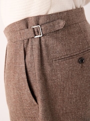 Brick Slim Fit Linen Blend Suit Trousers - Image 4 of 11