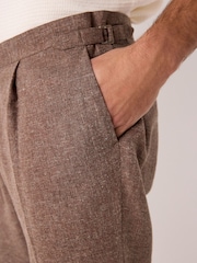 Brick Slim Fit Linen Blend Suit Trousers - Image 5 of 11