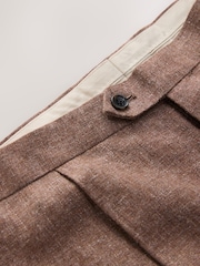 Brick Slim Fit Linen Blend Suit Trousers - Image 8 of 11