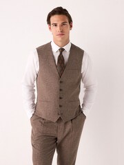 Ziegelrot - Linen Blend Suit Waistcoat - Bild 1 von 9