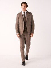 Ziegelrot - Linen Blend Suit Waistcoat - Bild 5 von 9