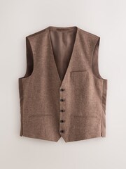Ziegelrot - Linen Blend Suit Waistcoat - Bild 6 von 9